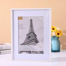 1/2/3件套白色实木艺术相框，现代家居装饰简约壁挂相框，A4尺寸带支架，可摆放或悬挂，艺术相框，30x40厘米，A3实木相框 - 白色 - 查看 4