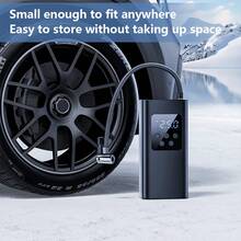 One Set Of Car Air Compressor - Portable Car Tire Inflator, Multiple Inflation Modes Car Inflation Pump With Free Inflation Accessories, 150PSI Pressure, Mini Electric Air Pump With Digital Pressure Gauge And LED Lighting Function, With Tire Pressure Detection, Automatic Inflation, Automatic Stop, Etc., Small Size And High Power. Suitable For Cars, Families, Motorcycles, Bicycles, Etc., Holiday Gifts