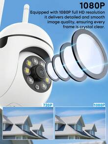 GENAI 2PC 1080P HD Outdoor Camera, PTZ With Cloud And TF Card Storage, Motion Detection And Night Vision, Home Entrance Monitoring, Garden Surveillance, Ideal Gift For Home - 彩色 - 查看 2
