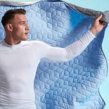 Cooling Blanket For Hot Sleepers Throw Size 50x60 Inches DualSided Cool Summer Blanket Lightweight Portable For Gym Travel Picnic Camping (Blue+Grey)