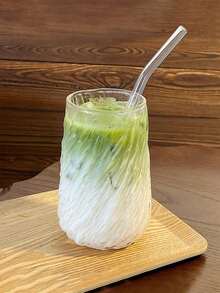 Taza Remolino, Taza Rayada Retro, Taza de Café con Hielo, Taza Acanalada, Taza de Agua Creativa, Taza de Desayuno, Cristalería Retro Hermosa, Taza sin Asa, Apta para Beber Agua, Leche, Avena, Cerveza, Cócteles