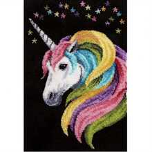 DIY Latch Hook Rug Kit - Pre-Printed Colorful Unicorn Pattern, Handmade Crochet Needlework Mat & Tapestry, Ideal For All Seasons Home Decor, 20.47x14.96in, Crochet Craft Kit|Whimsical Decor|Colorful Unicorn Design, Unicorn Birthday Party Supplies