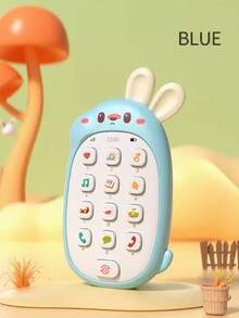 Juguete de teléfono de conejo lindo para bebé, regalo de juguete de sonido para bebés, juguete de canto con botón realista para calmar las emociones