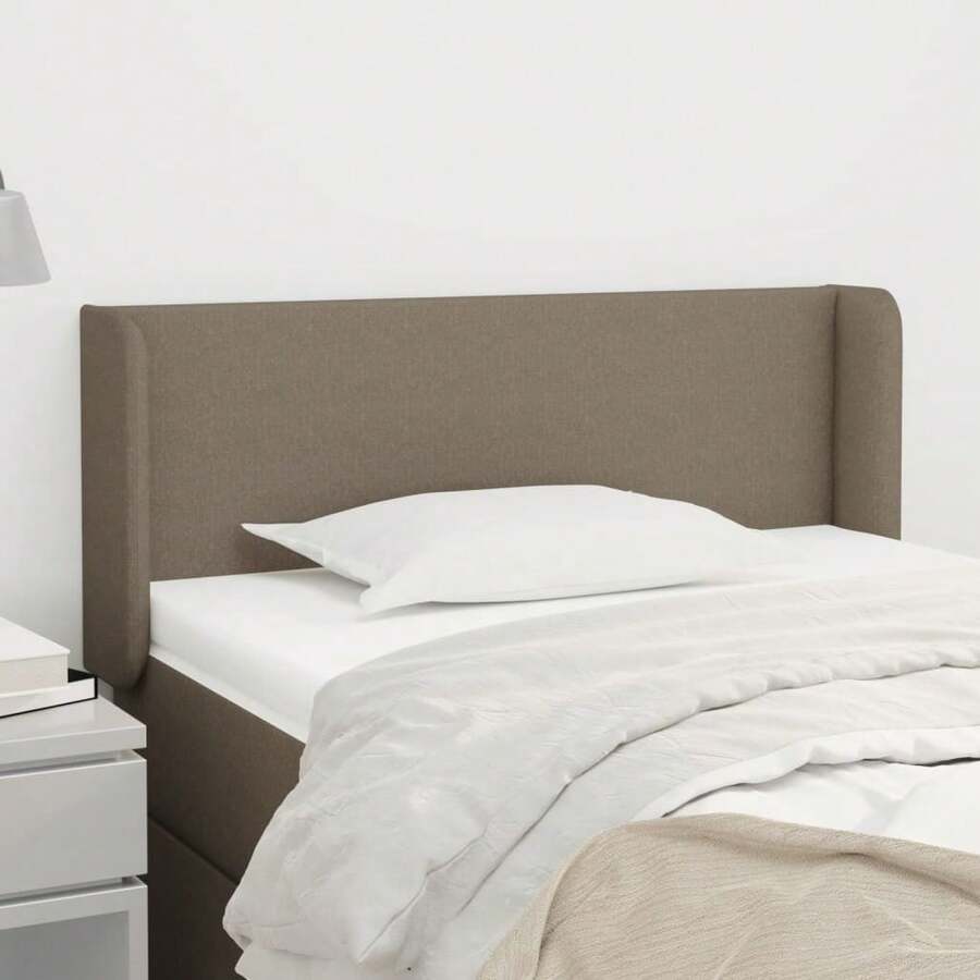 vidaXL Headboard With Edges 93x16x78/88 Cm Fabric Taupe
