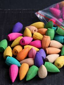 100pcs Elegant Backflow Incense Beads, Made Of Natural Floral & Herbal Ingredients, Fragrant & Fresh Air Purifying, Multiple Scent Options Available Including Mixed Sampler, Suitable For Home, Living Room, Bedroom, Bathroom, Long-Lasting Odor Removal, Workplace, Entertainment Venues