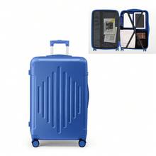 20-Inch ABS Hard Shell Suitcase With Diamond Pattern - Navy Blue - Blue - View 8