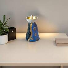 一件树脂斋月异国金线红衣美女回流香饰香炉，适用于客厅、卧室、餐桌等 - 藍色 - 查看 4