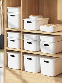 1 hộp đựng đồ màu trắng, hộp đựng đồ, hộp đựng đồ chống bụi, chống ẩm, hộp đựng đồ lặt vặt, hộp đựng mỹ phẩm để bàn, giỏ đựng đồ chơi, hộp đựng đồ gia dụng bằng nhựa, hộp đựng đồ nhà bếp, cho ô tô, phòng khách, phòng ngủ, phòng học, sân vườn - trắng - Xem 4