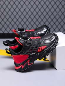 Spring/Summer Youth Sneakers Stylish Cool Running Shoes Boys Sports Shoes Spring And Autumn Leather Sneakers - Red - View 9