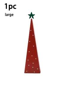1/3 Pcs Wooden Christmas Tree Ornaments - Modern Minimalist White, Red And Green Desktop Standing Decorations With Star-Shaped Toppers, Layered Holiday Pendants And A Sturdy Base, Suitable For Home, Desks, Bookshelves, Offices, And Parties Christmas Decorations Winter Room Decor Christmas Decorations Home Christmas Gifts Christmas Decor - Multicolor - View 8