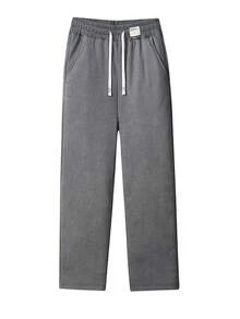 Winter Women's Plus Size Thermal Lined Straight Leg Sweatpants, Warm And Comfortable Casual Pants For Winter