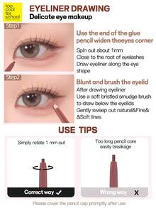 Too Cool for School 2mm Artclass Smudging Under Liner Pencil, With Smudging Brush Head, Under Eyeliner & Eye Shading Pencil, Under Eye Shadowing , Waterproof , Matte & Smooth, Eye Shadow Applicator Stick , Multi-Dimensional Eyes Look Cream Eye Shadow Stick, Eye Pencil, Blendable Eyeshadow Stick & Eyeliner Pencil, Soft & Natural Blending, Delicate Texture, Smooth, Daily Makeup,K Beauty - #03 Nude Beige - 查看 4
