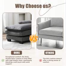 Modern 107.87" U-Shaped Chenille Cloud Sofa With Two Recliners-A Soft And Comfortable 4-Seater Modular Sofa Bed Featuring Double Side Storage Pockets And Cushions Pillows. Filled With High-Density Sponge And Designed For Ergonomic Comfort, Features Sturdy And Durable Wooden Frame. Suitable For Living Rooms, Bedrooms, Offices, And Apartments.(Gray) - 灰 - 查看 7