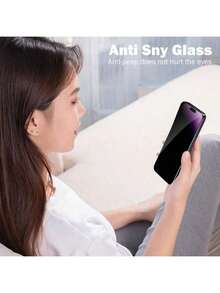 5pcs Anti-Spy Phone Screen Protection Privacy Tempered Film Compatible With Apple Phone 6/6s,7/8/Plus,X/Xs/XS Max,11/11pro/11 Pro Max,12mini/12/12 Pro/12 Pro Max,13/13mini/13 Pro/13 Pro Max,14/14 Plus/14 Pro/14 Pro Max,15/15Plus/15Pro/15Promax, 16/16e - Black - View 4