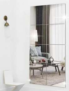 4/8 块 3D 亚克力镜面瓷砖 - 防碎、自粘、客厅、卧室、办公室、厨房的墙面装饰 - 抛光表面、易于安装、无需电源、远距离扭曲镜面效果