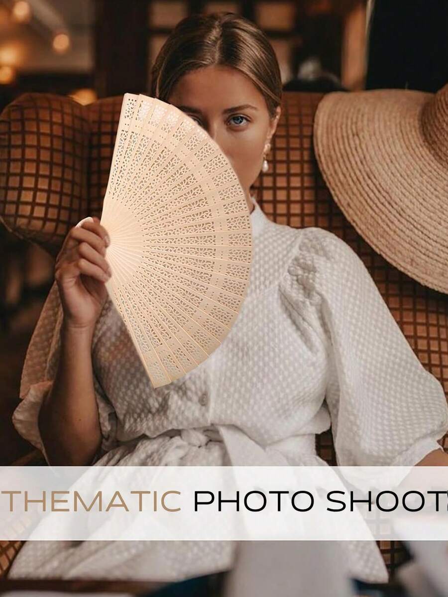 Japanese Folding Hand Fan, Sensu Style Bamboo Fan With Vintage Pattern & Tassel, Portable Handheld Fan For Wedding Favors, Summer Cooling, Photo Props, Traditional Ceremony Gift. 1-Piece - 杏色 - 查看 1