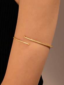 1 buc. Brățară minimalistă reglabilă cu manșetă deschisă