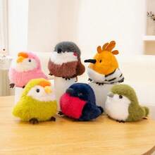 Cute Realistic Plush Bird Doll Desk Companion Doll, Home Living Room Bedroom Study Desk Companion Stuffed Doll, Macaw, Kiwi, Owl, Flying Bird Figurine, Children's Birthday Gift, New Year Gift - 12cm - View 2