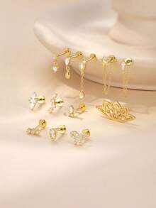 1Pc Hollow Lotus Butterfly 925 Sterling Silver Stud Earring Vintage Minimalist Jewelry Wedding Party Jewelry Gift For Her Fine Jewelry