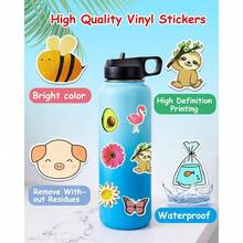 200Pcs Bottle Stickers, Cute Stickers Bottles, Vinyl Waterproof Aesthetic Laptop Sticker Pack Classroom Prizes Skateboard Teens Girls Students
