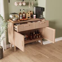 Mueble de cocina, cómoda con 4 puertas, aparador 100x35x80 cm, cómoda estrecha, aparador, mueble para salón dormitorio