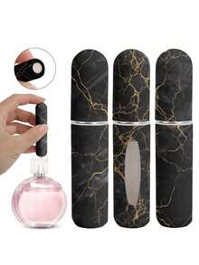 Mini 5ml Travel Cosmetics Bottle Is Small And Convenient To Carry+Reusable Commuting Fragrance/Special Perfume For Short Trips/Pure Dew Packaging Marble Design For Family And Friends Birthday Gifts - 彩色 - 查看 7