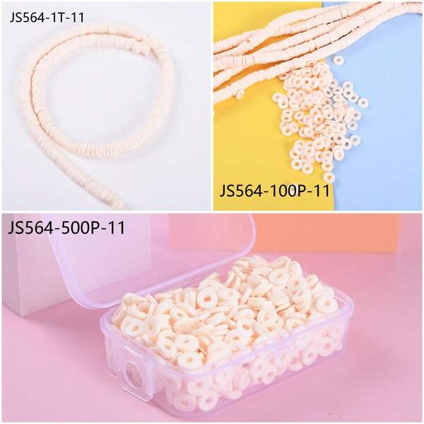 6mm/Aprox. 500 piezas Cuentas espaciadoras de arcilla polimérica de colores, suministros de joyería de estilo bohemio DIY para pulseras, collares y accesorios