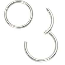 1 pièce Anneau de nez Septum 1,0 mm 1,2 mm Anneau pour Narine Septum Cartilage Hélix Daith Tragus Rook Conque Lèvre Lobe d'oreille Piercings Acier inoxydable chirurgical 316L Boucles d'oreilles charnières sans soudure, Diamètre 5 mm-16 mm
