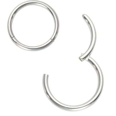 1pc 1.0mm/1.2mm Diameter Nose Ring, Suitable For Nose Piercing, Septum, Ear Cartilage, Lip, Earlobes, 316L Surgical Stainless Steel Hinged Seamless Earring, 5mm-16mm Diameter