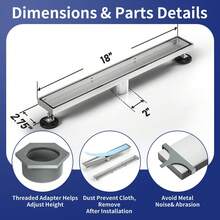 A398R - 12 1 - 1/2" NPSM Coarse Thread Removable Oil Rubbed Bronze Stainless Steel & Brass Bathtub Stopper, Modern Style