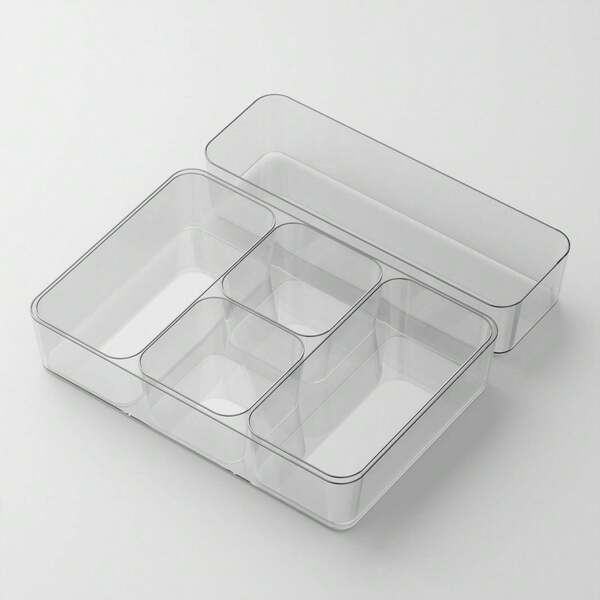Kit 5-7 Organizadores Multiusos Acrilico Cristal Gavetas Geladeira Para Categorias de alimentos