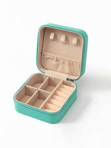 1/5 件珠宝盒，小型 PU 皮革旅行珠宝收纳盒，双层便携式迷你珠宝展示和收纳盒，适用于耳环、戒指、项链、手镯、美甲、妇女节礼物、圣诞节礼物、万圣节礼物、女士礼物、假日海滩、浴室收藏、卧室收藏，大容量 - 彩色 - 查看 12