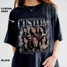 Custom Bootleg Rap & Personalized Photo T-Shirt. 90s Vintage Casual Top, Perfect Gift For Weddings, Parties And Birthdays - Black - View 2
