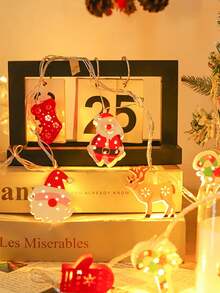 迷人的 LED 圣诞灯串 - 10LED 圣诞老人、雪人等 - 非常适合室内节日装饰、派对和卧室氛围装饰品雪人适合室内节日圣诞节