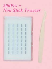 200 片无胶假睫毛簇自粘条，无需胶水，防水，可重复使用且粘性持久，睫毛延长工具，自粘簇睫毛条，睫毛胶水替代品，无胶睫毛簇，化妆工具，假睫毛簇胶条