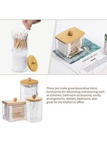 3 Piecesswab Storage Box Set Is Suitable For Storing Round Swabs, Makeup Pads, Dental Floss Picks, Etc., And Is Perfect For Bathroom Vanity Storage. - Multicolor - View 7