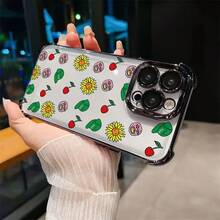 Funda de Teléfono Diseño Floral Divertido para 17 16, 15, 14, 13, 12, 11 Pro, X, XR, XS, 8, 8 Plus - Cubierta Trasera Transparente Suave con Protección Antigolpes - Colores mixtos - Ver 7