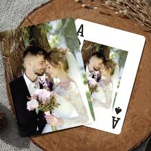 1 Deck/54pcs Custom Photo Playing Cards, Personalized Pokers Cards With Photo, Personalized Wedding Gift, Custom Couple Picture Playing Cards, Unique Ideal Gifts For Wedding, Birthday, Anniversay, Business, Gift For Her, Him, Friends, Son, Daughter, School Students, Workers, Kids School, Home, Office, Custom Engagement Party Card - White - View 4