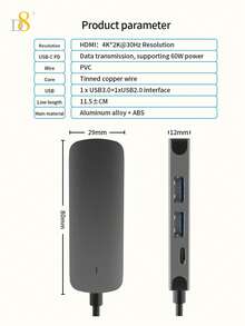 D8 4 In 1 USB 3.0 Hub USB Splitter USB Expander For Laptop,Mouse, USB3.0+USB2.0*3 ,Power Delivery Type C Port Compatible With MacBook, Switch, Chromebook,Flash Drive, U Disk, Console, Printer, Mobile HDD,Camera,Keyborad,Desktop PC,Holiday Gift Valentine's Day Gift Christmas Gifts,Must-Haves For Autumn And Winter Holiday Vacation Accessories