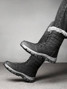 Men's Snow Boots For Outdoor High-Top Winter Snow Boots For Men Sneakers - Black - View 5