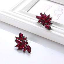 Fashionable Minimalist Colorful Diamond Series Geometric Glass Rhinestone Sparkling Fully Paved Drop Earrings