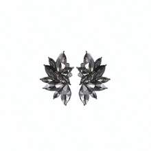 Fashionable Minimalist Colorful Diamond Series Geometric Glass Rhinestone Sparkling Fully Paved Drop Earrings