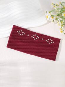 1 件宽纯色水钻菱形头带，复古街头嘻哈风格，别致简约的设计，时尚配饰，女士围巾秋季发带运动发饰女式头巾休闲吸汗带秋季发带冬季度假装女士 - 彩色 - 查看 12