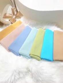 1pc Women's Solid Color Crinkled Everyday Hijab, Opaque Muslim Headscarf, Bubble Crinkled Hijabs, Versatile Solid Color Bubble Scarf Headwrap, Malaysian Chiffon Scarf
