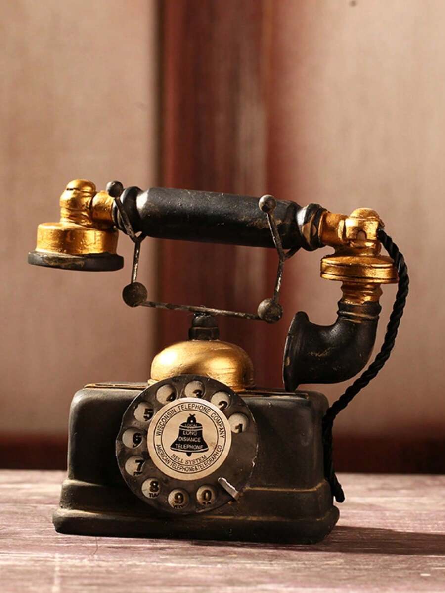 1 chiếc điện thoại trang trí phong cách cổ điển, phụ kiện trang trí nhà cửa - Nhiều màu - Xem 1