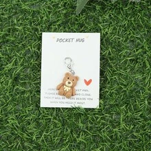 1 pièce/2 pièces Porte-clés câlin de poche d'un petit ours, porte-clés d'animaux ours miniatures, jeton câlin de poche d'ours minuscules, cadeaux mignons pour la fête des mères, Noël, Saint-Valentin pour la famille, les amis, accessoires de voiture, breloques de sac à dos pour l'école, gothique animal Y2k - Multicolore - Voir 6