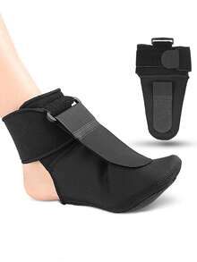 1 Piece Of Unisex Foot Drop Orthotic, Inside And Outside Flip Foot Support Socks, Plantar Membrane Splint, Ankle Sprain Protector - Black - View 5