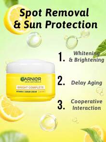 Kem dưỡng da Garnier Bright Complete Vitamin C & Chanh Revitalizing Cream, Làm mờ vết thâm, Chống nắng, Loại bỏ vết thâm, Làm sáng, Chống lão hóa, Chống oxy hóa, Chống tia UV, Kết cấu tươi mới, Dưỡng ẩm, Không nhờn, Dễ thẩm thấu, Phục hồi, Làm trắng, Dành cho mọi loại da, Lý tưởng để sử dụng hàng ngày - 23g - Xem 4