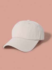 Plain Men Simple Baseball Cap, Casual Daily Wear - Beige - View 5
