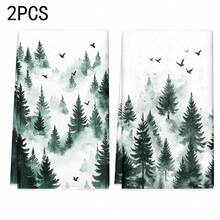 1 set/2 pièces/100 pièces Chiffons de lavage de vaisselle avec motif d'arbre de Noël vert, convient pour les salles à manger, les cuisines, les salles de bain, la décoration quotidienne, les fêtes familiales quotidiennes, la décoration de la maison et les articles ménagers de couleurs vives. Peut être offert en cadeau.